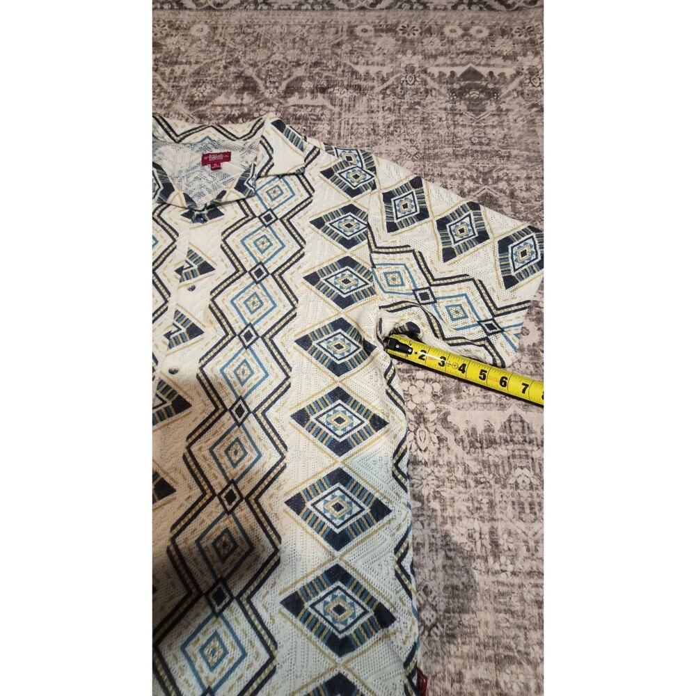 Stacy Adams Jasper Mens XL Geometric Knit Button Down Short Sleeve Shirt - Picture 11 of 11